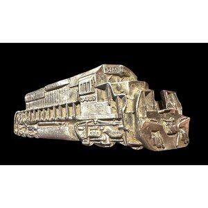 Vintage 1980 Train Belt Buckle Made In USA Serial No. 274 Solid Metal Detailed D